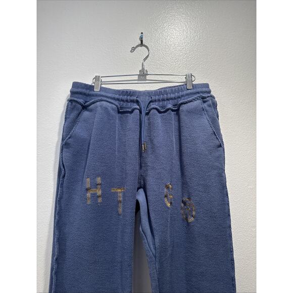 Honor the Gift Embroidered Sweatpants Men’s Size Large Blue Heavyweight Thick - Picture 2 of 11